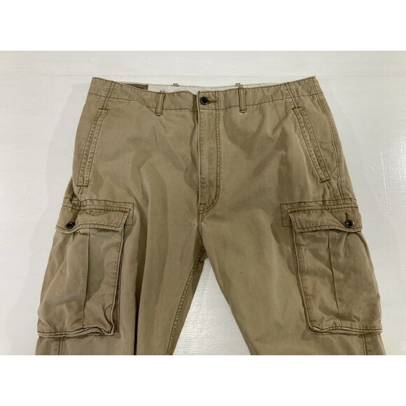 Flawed Levi’s Pants Men’s 38x36 Khaki Cargo Distressed Twill Straight Leg - Picture 3 of 16